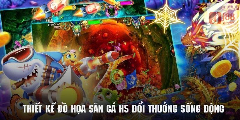 Bắn Cá H5 Đổi Thưởng Trải Nghiệm Game Săn Cá Đỉnh Cao J88 3 Giao diện đồ họa được thiết kế sống động và hấp dẫn
